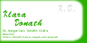 klara donath business card
